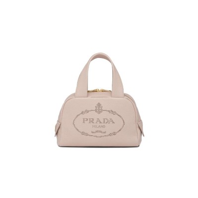 PRADA LEATHER SHOULDER BAG CROSSBODY BAG SMALL SIZE WOMEN'S PASTEL PINK 1BH078 (25*16*10cm)  PRADA LEATHER SHOULDER BAG CROSSBODY BAG SMALL SIZE WOMEN'S PASTEL PINK 1BH078 (25*16*10cm)